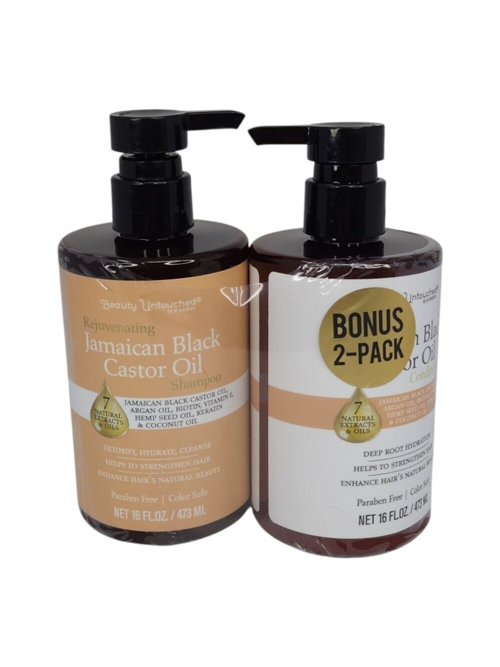 Beauty Untouched Jamaican Black Castor Oil Shampoo & Conditioner Bundle 16oz ea